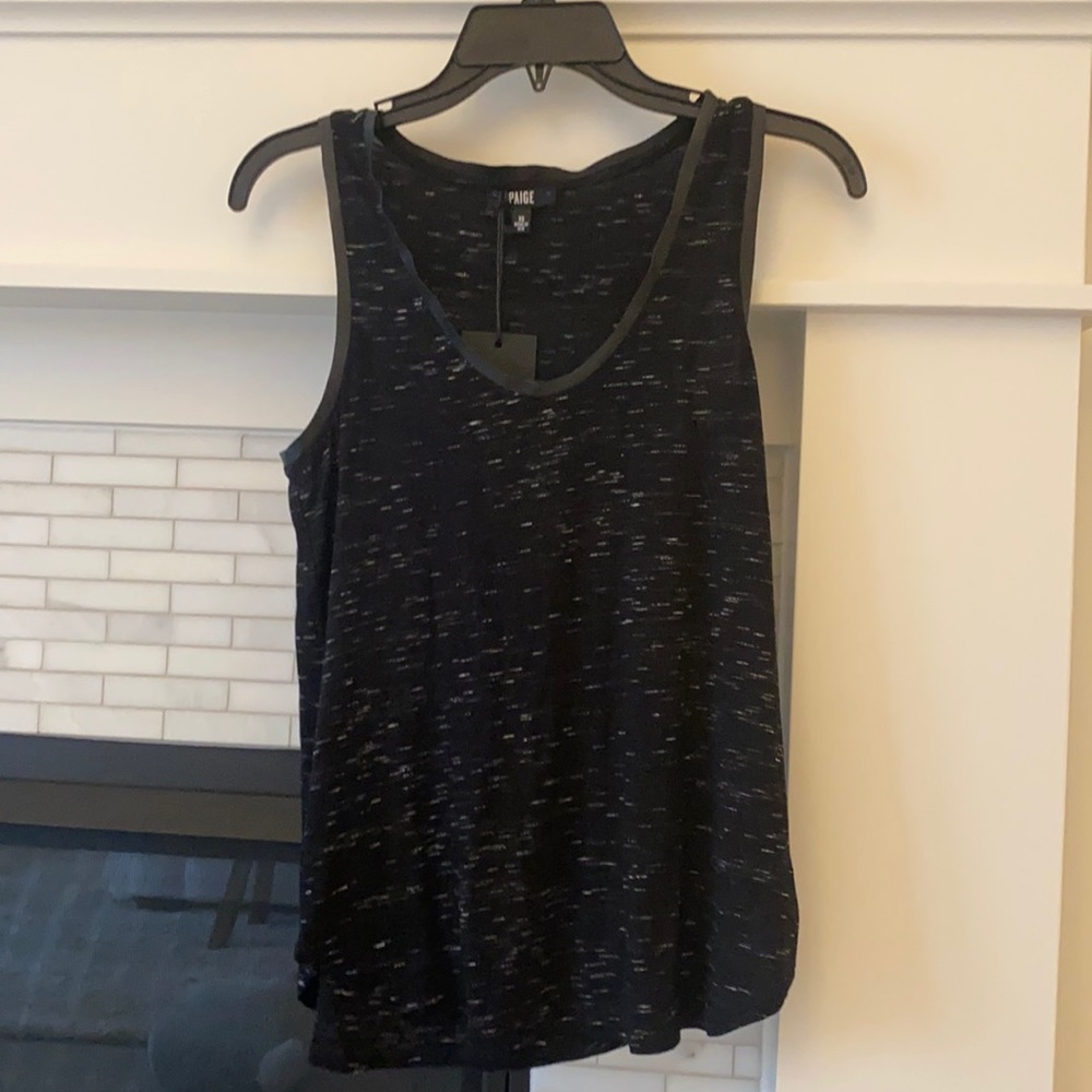 Paige leather trim black tank xs
